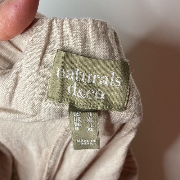 Naturals d&co. Linen, Rayon blend, Women's L, Casual Pants, Rouged sides - Picture 8 of 10